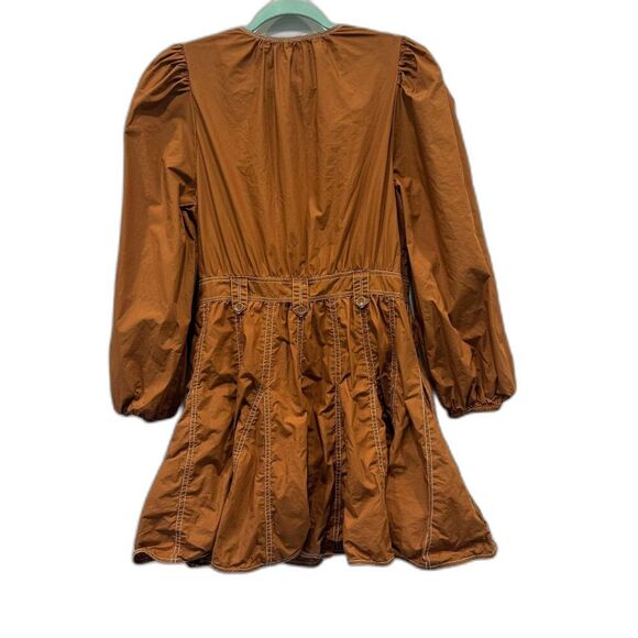 Ulla Johnson Mini Dress Corliss Cotton Poplin Sumac Orange Womens sz 10 - Picture 10 of 10